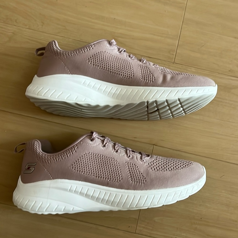 SKECHERS BOBS SQUAD CHAOS WOMENS SNEAKERS MAUVE HUGS FOOT ABSORBS IMPACT SIZE 9 - Picture 7 of 12
